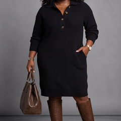 Everly Knit Sweater Dress in black