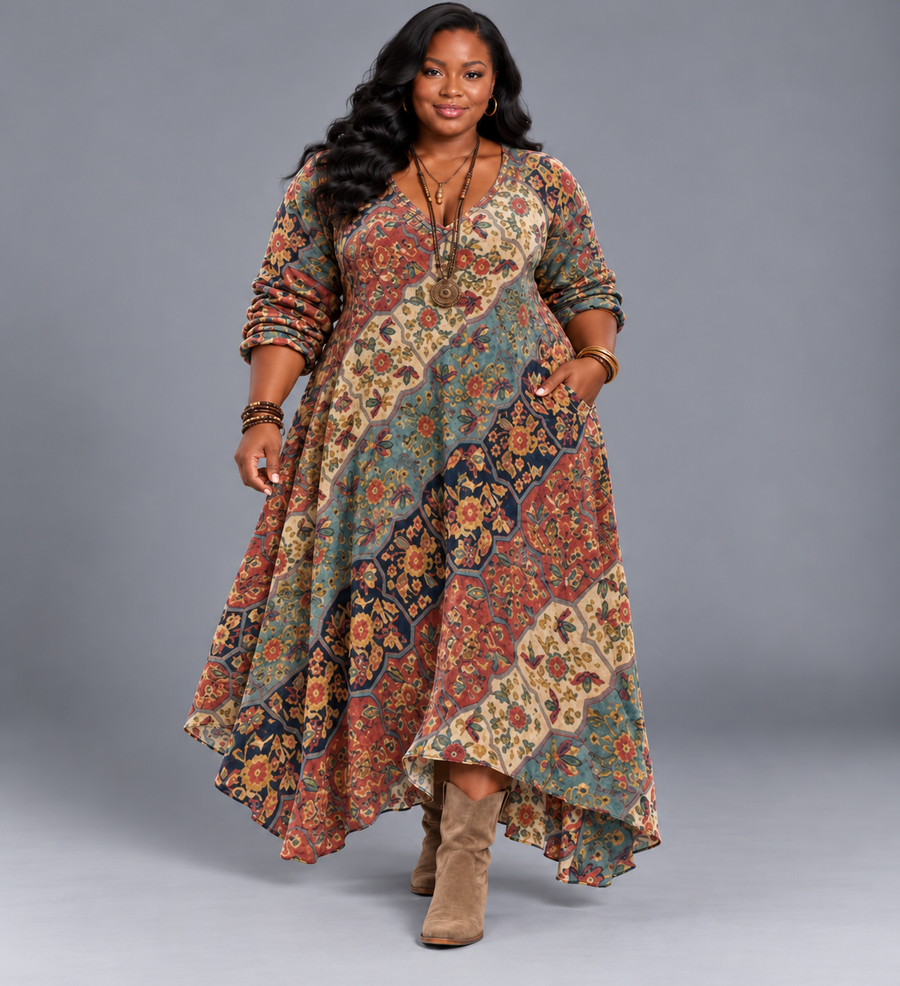 Lidia | Flowy Fall Maxi Dress