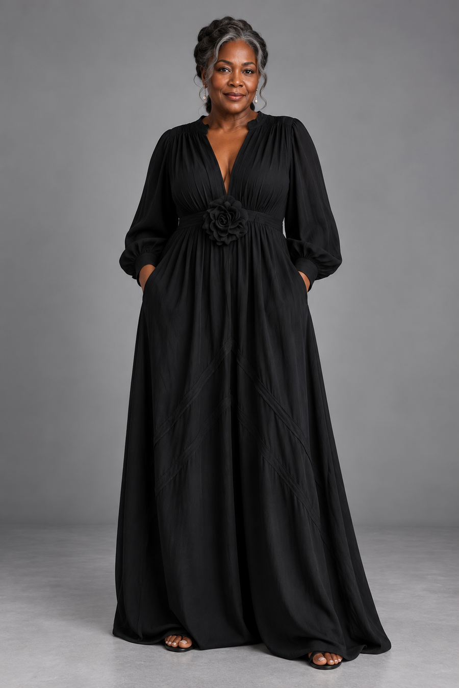 Funmi | 3D Floral High-Waist Maxi