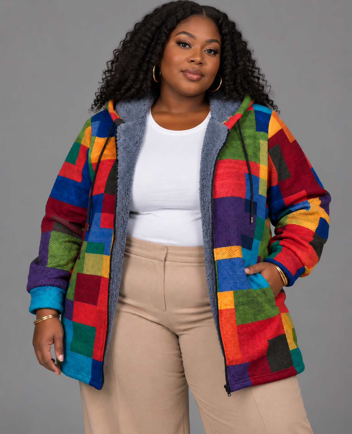 Cynthia | Artful Hooded Cardigan