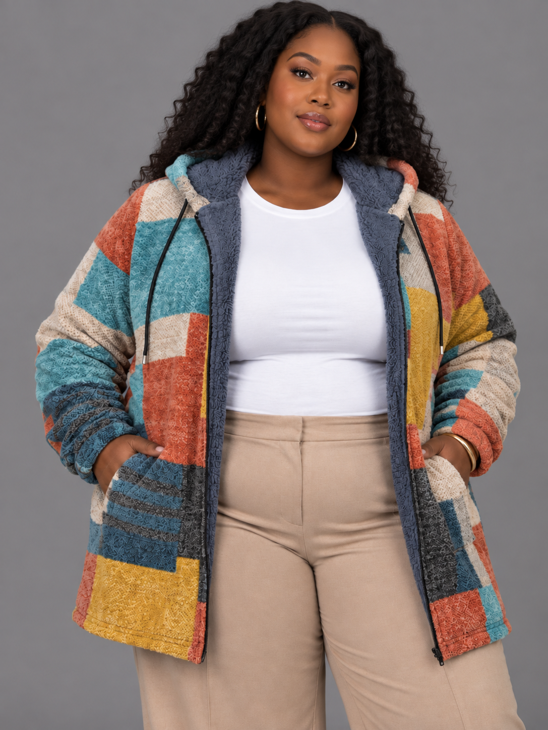 Cynthia | Artful Hooded Cardigan