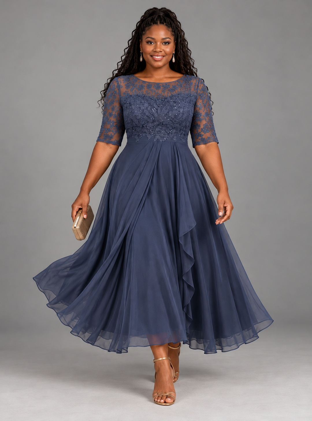 Rosalie – The Flattering Lace Midi Dress