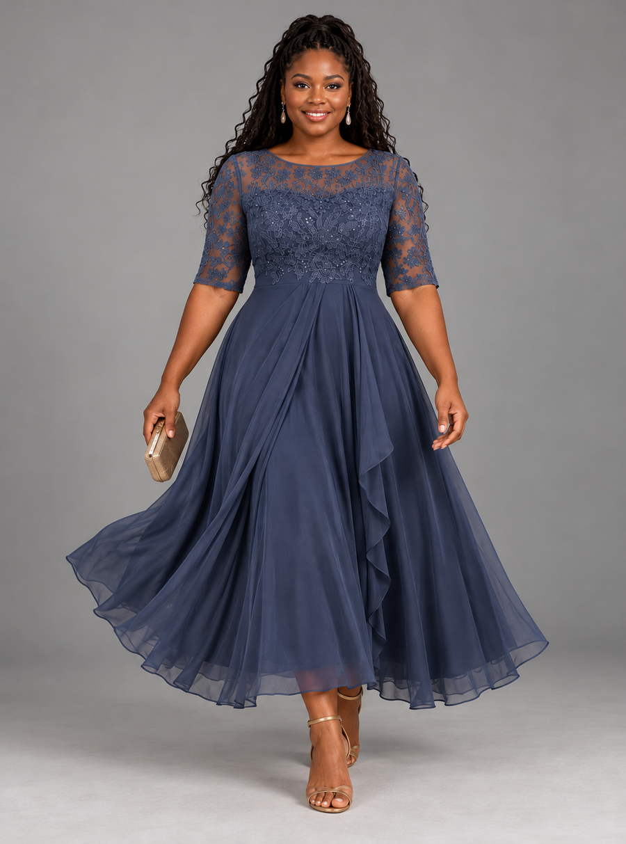 Rosalie – The Flattering Lace Midi Dress