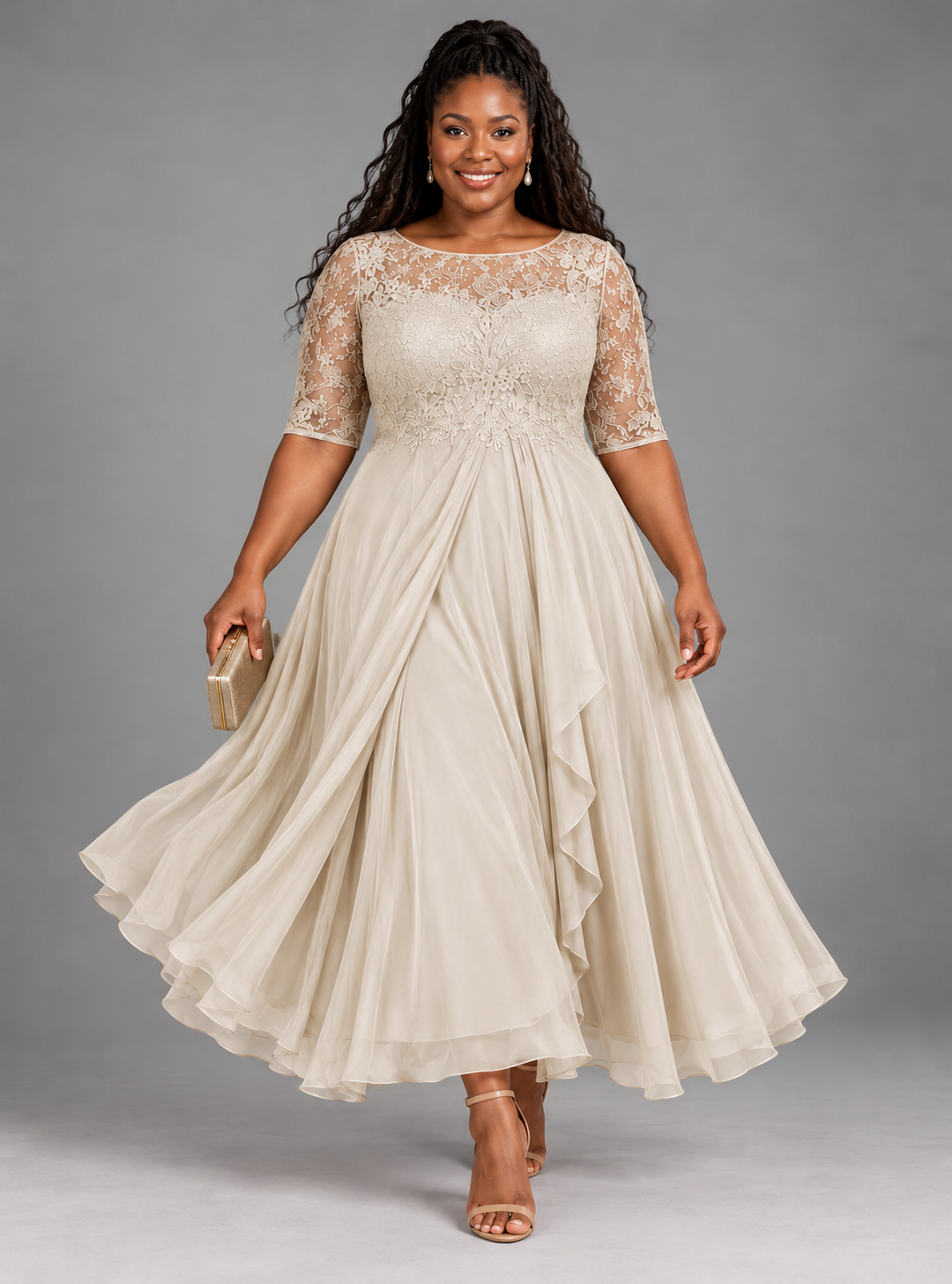 Rosalie – The Flattering Lace Midi Dress