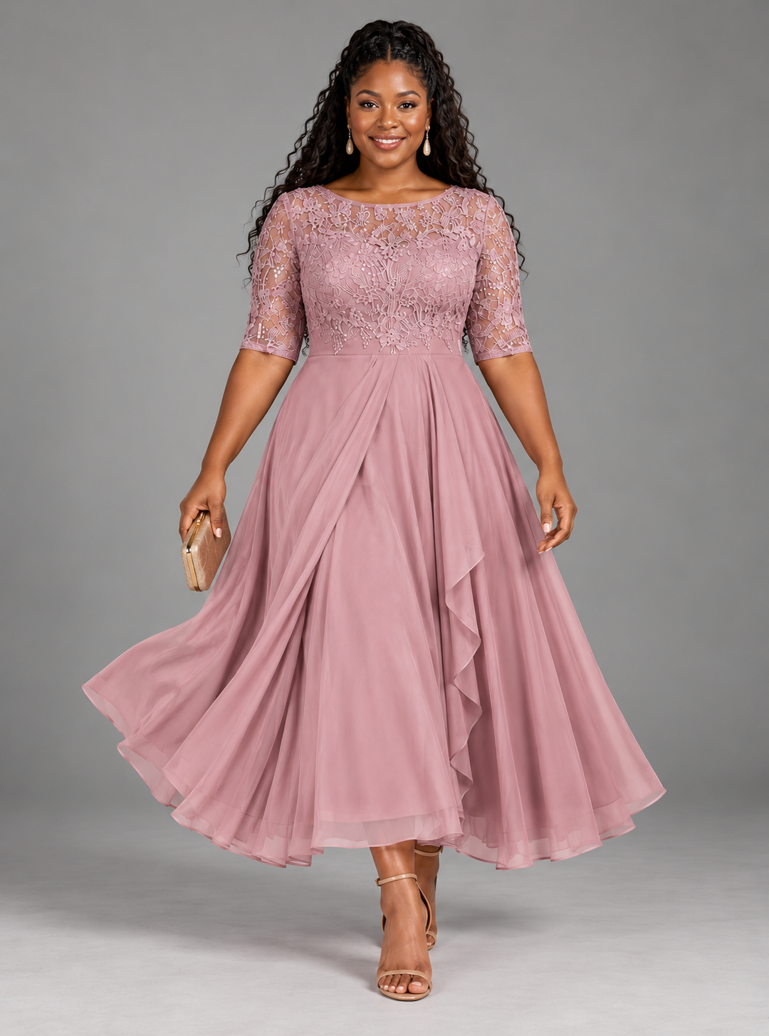 Rosalie – The Flattering Lace Midi Dress