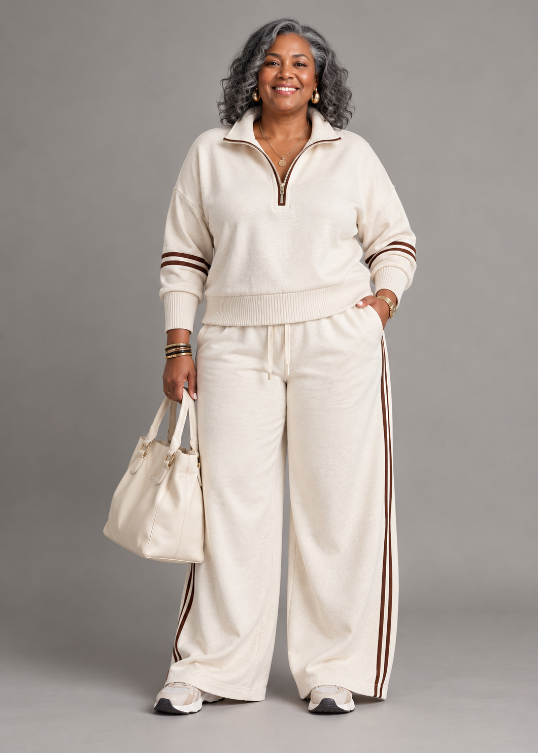 Ensemble Kate™ | Pull Demi-Zip & Pantalon Large