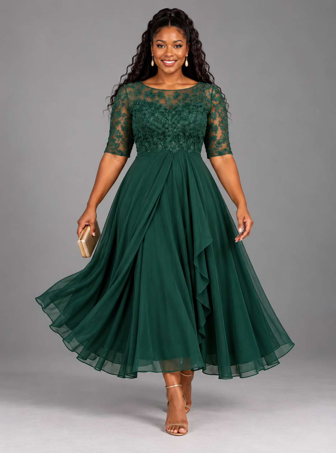 Rosalie – The Flattering Lace Midi Dress