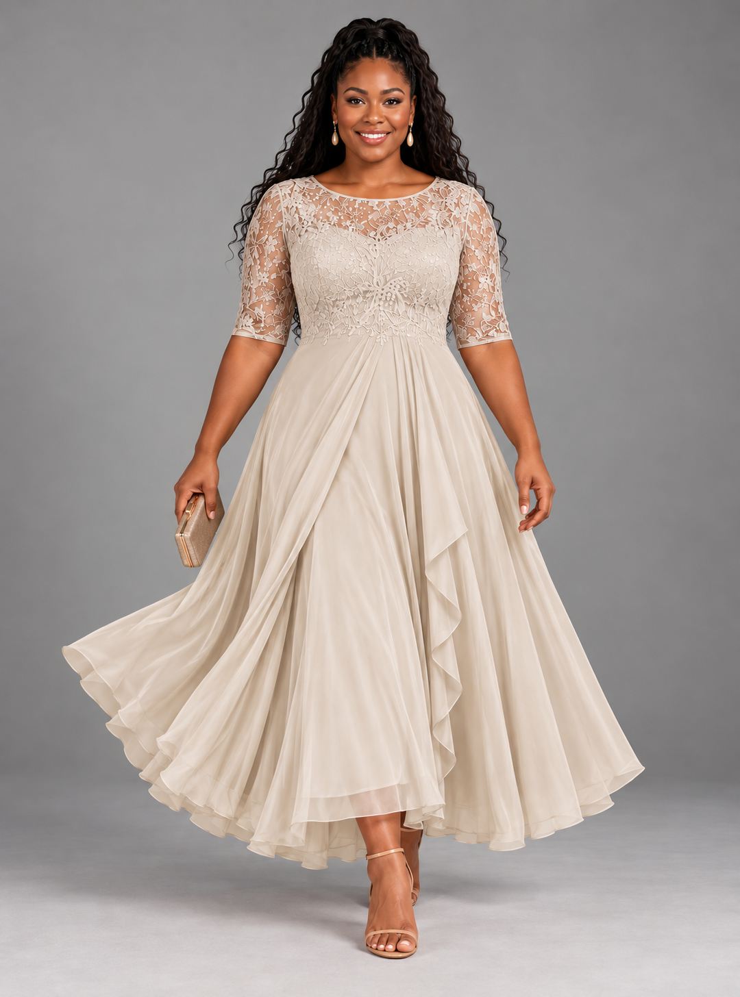Rosalie – The Flattering Lace Midi Dress