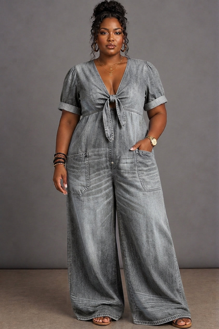 Maya | V-Neck Short-Sleeve Jumpsuit