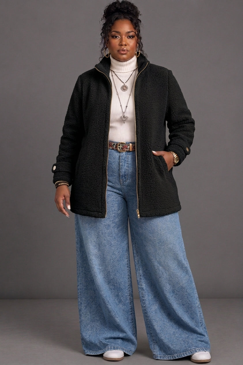 Vanessa | Cozy Sherpa Full-Zip Fleece Jacket