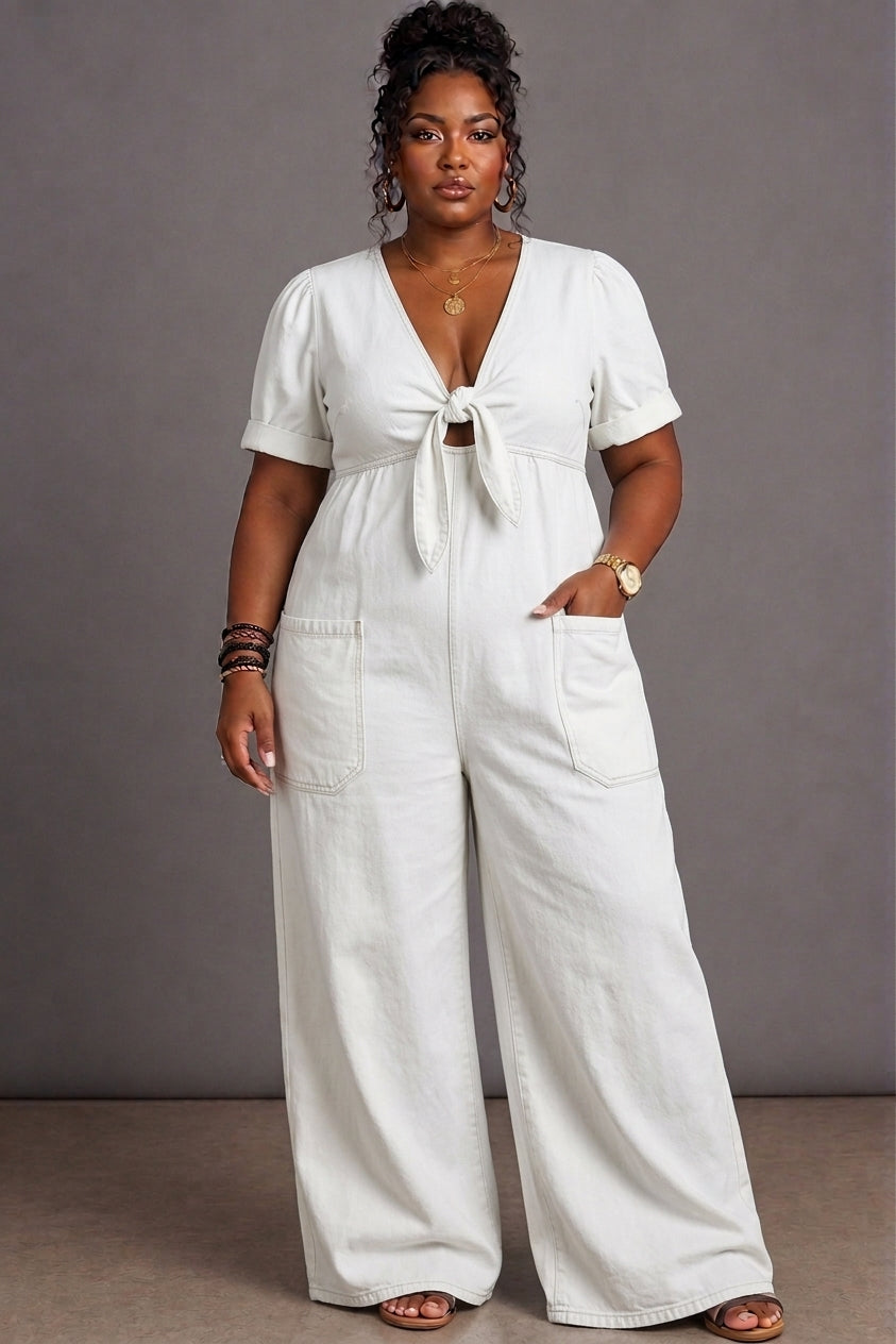 Maya | V-Neck Short-Sleeve Jumpsuit