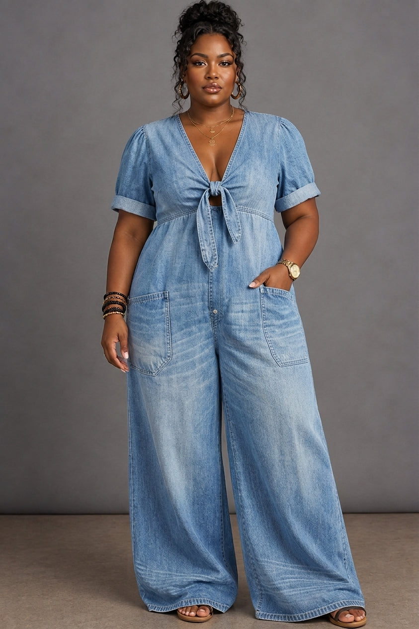 Mayae | V-Neck Short-Sleeve Jumpsuit