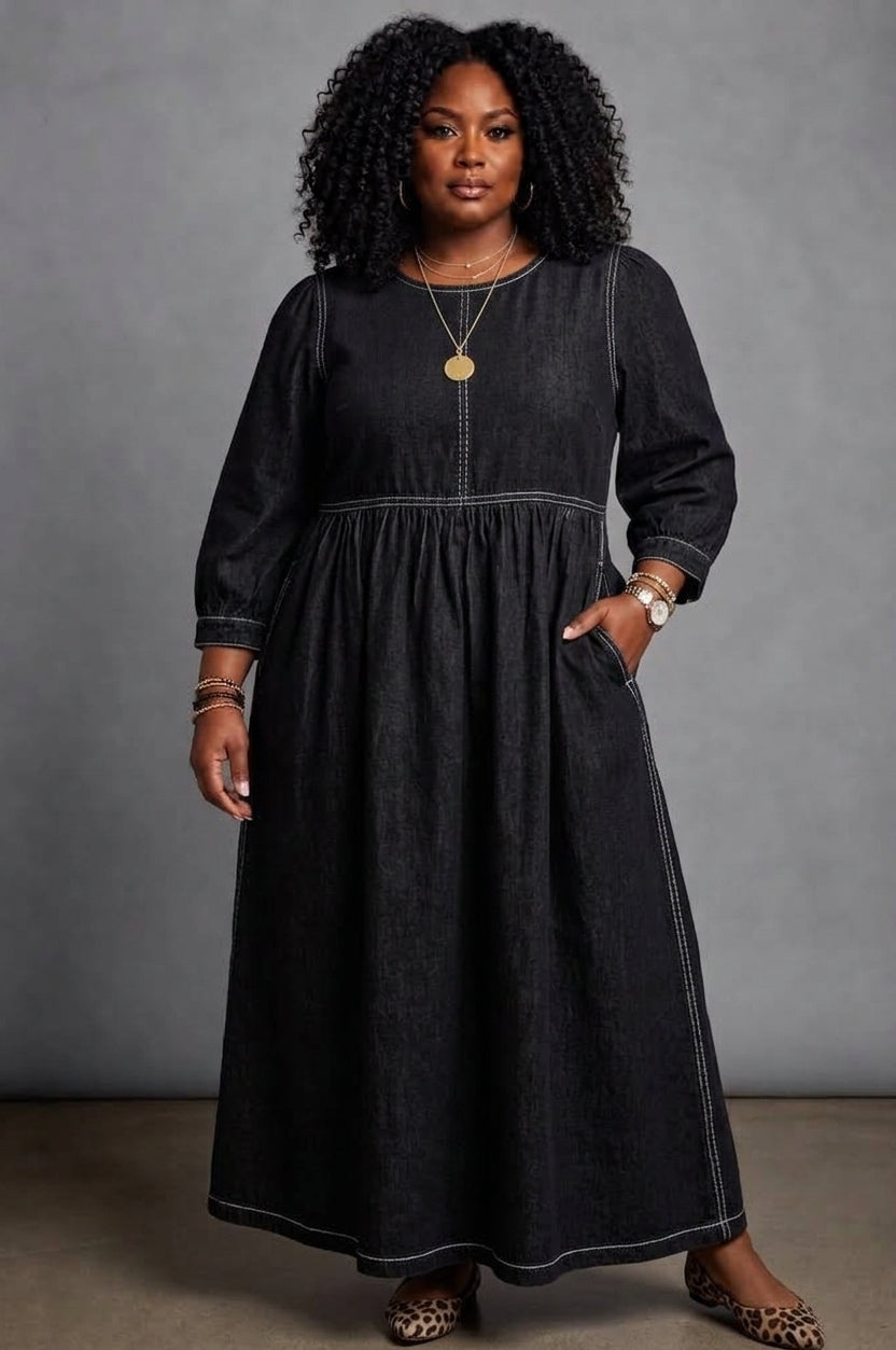 Zephyrelle | Vintage Denim Maxi Dress