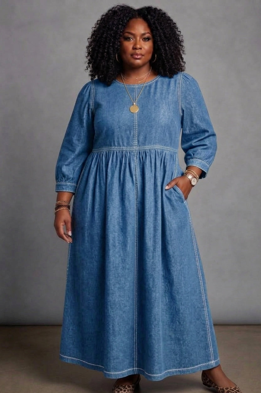 Zephyrelle | Vintage Denim Maxi Dress