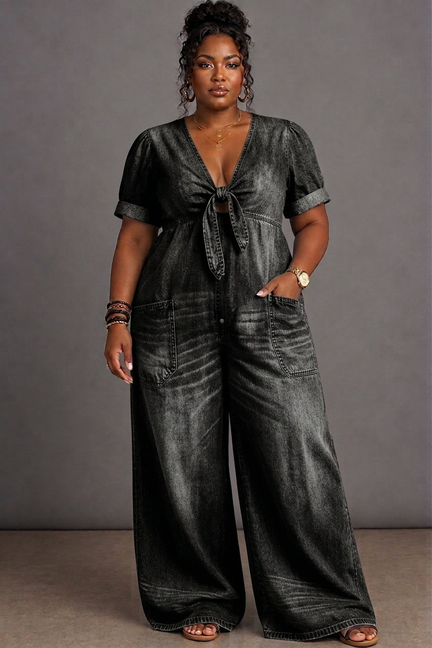 Mayae | V-Neck Short-Sleeve Jumpsuit