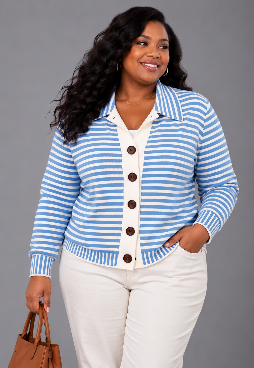 Lesley | The Striped Cardigan