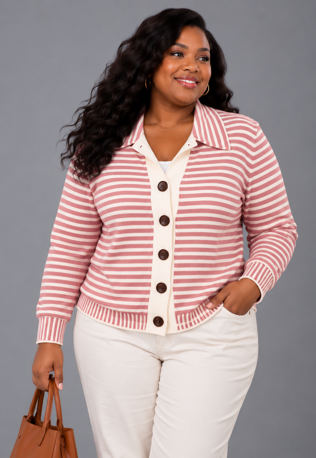 Lesley | The Striped Cardigan