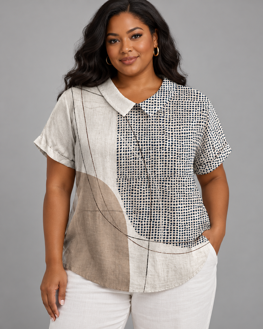 Lana - Shirt with Abstract Dots and Lines