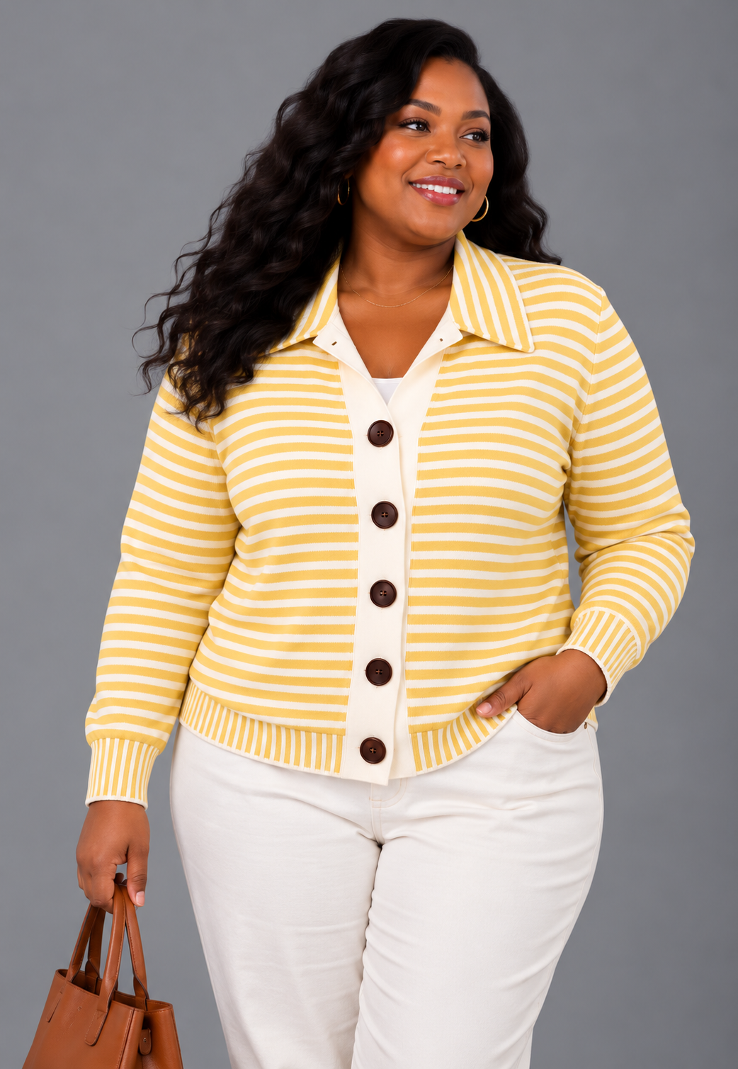 Lesley | The Striped Cardigan