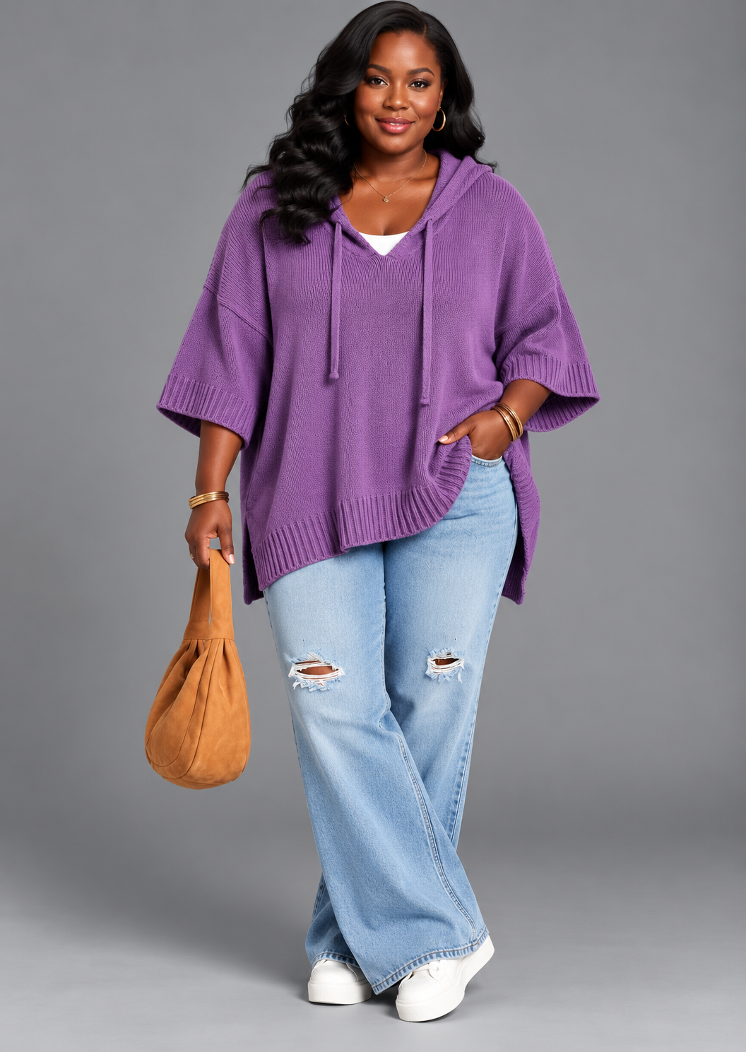 Bianca | Cozy Hooded Knit Poncho