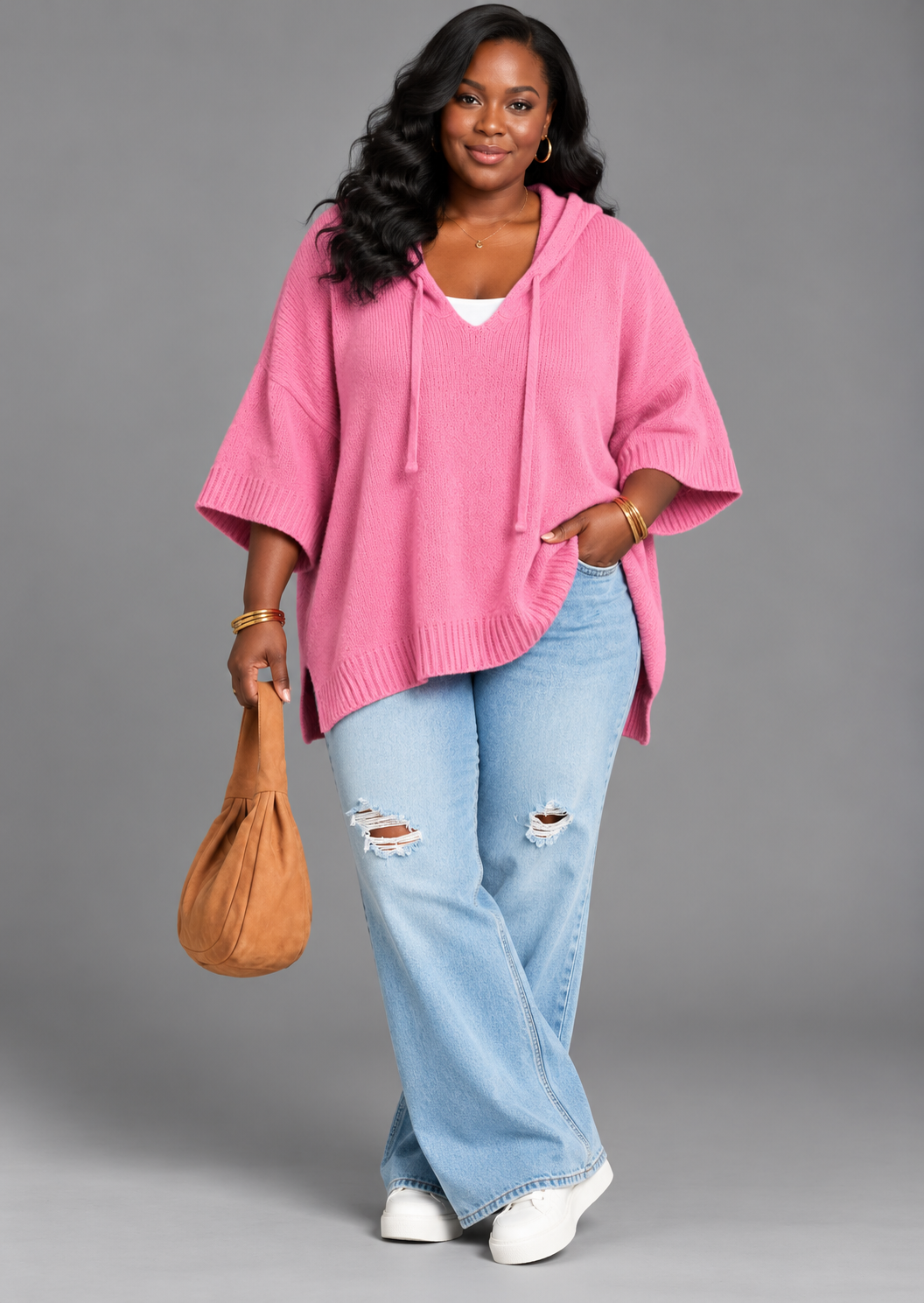 Bianca | Cozy Hooded Knit Poncho