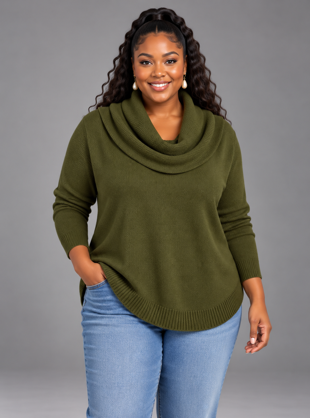 Julia | Draped Collar Sweater