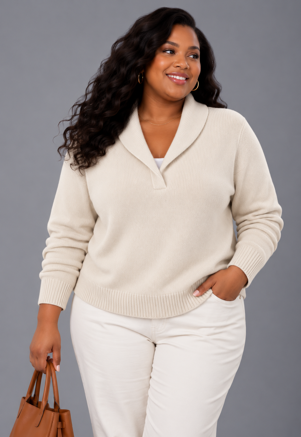 Elise Comfortable V-Neck Jumper