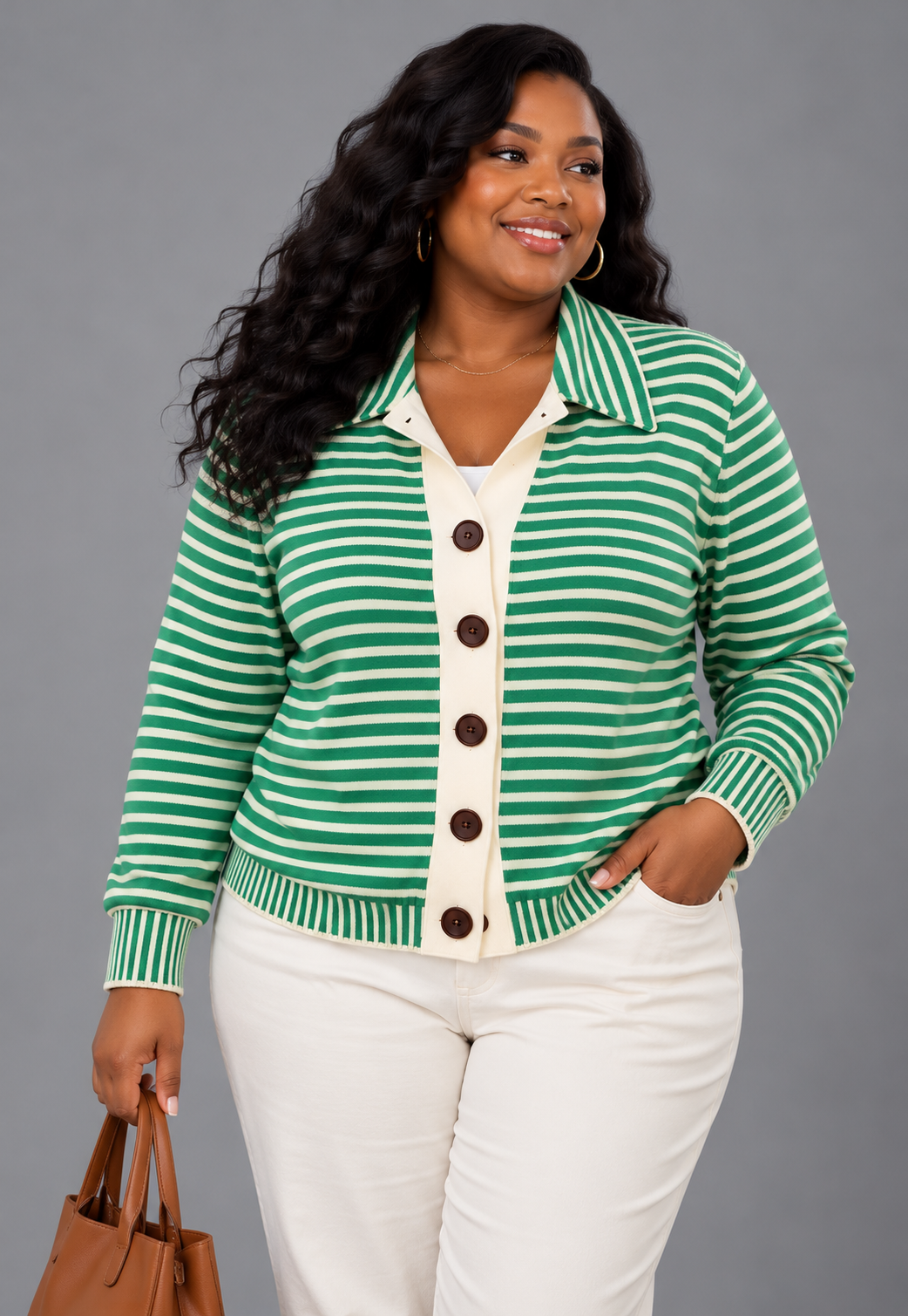 Lesley | The Striped Cardigan