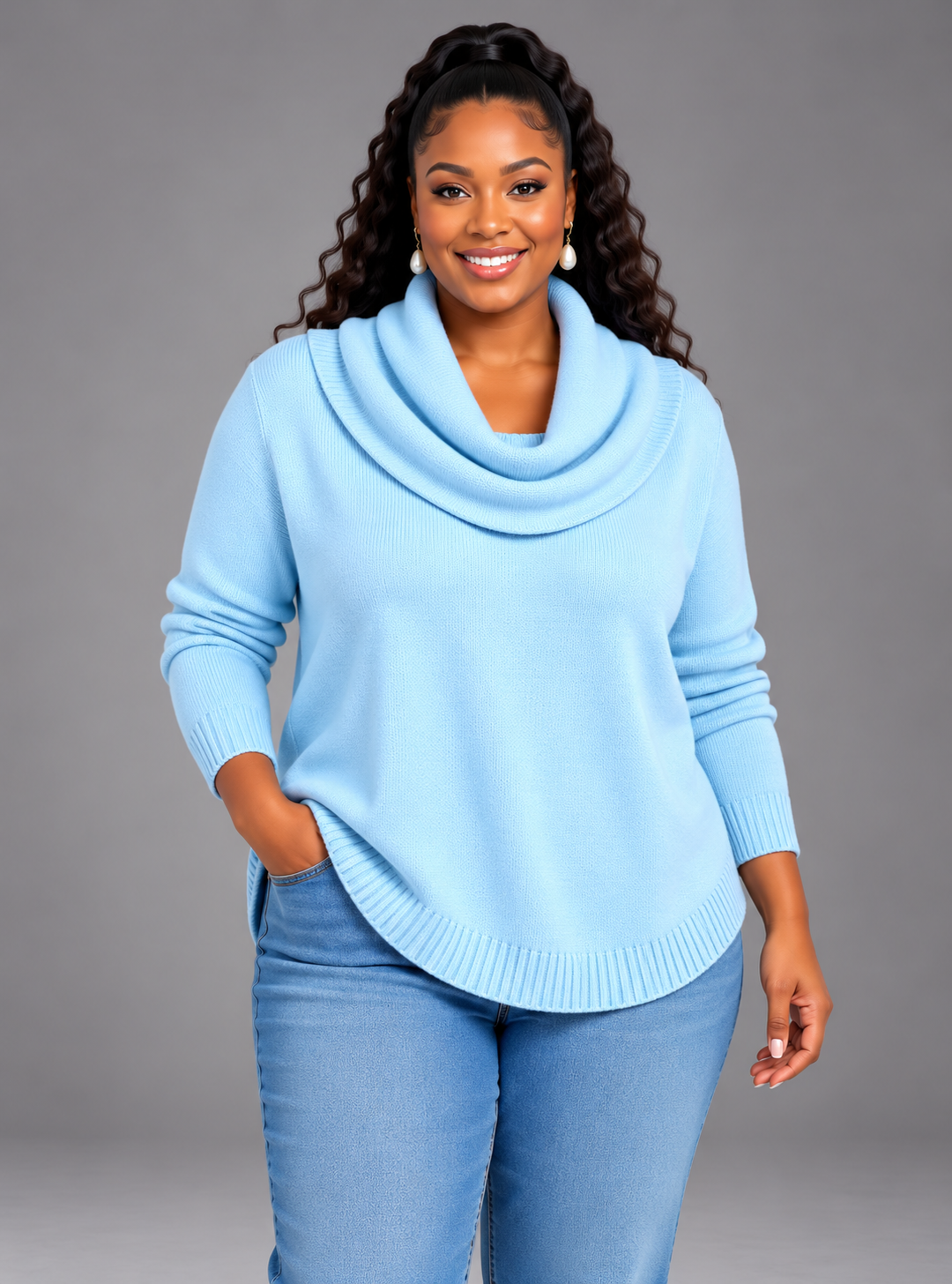 Julia | Draped Collar Sweater