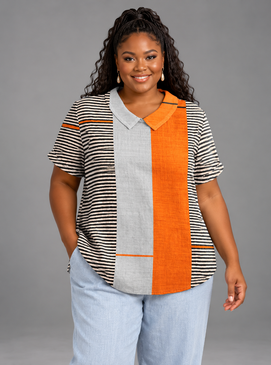 Skye - Colour Block Striped Shirt