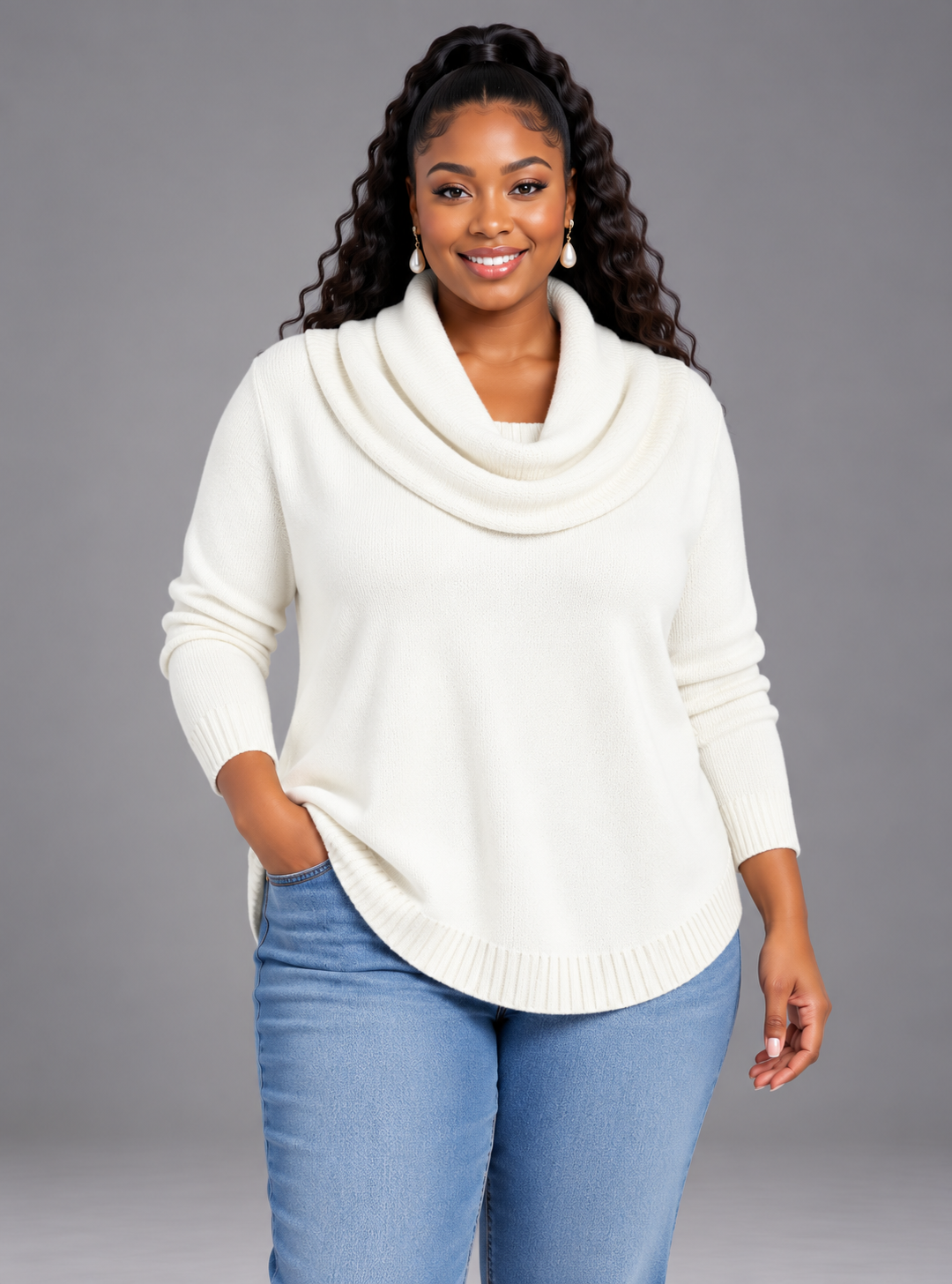 Julia | Draped Collar Sweater