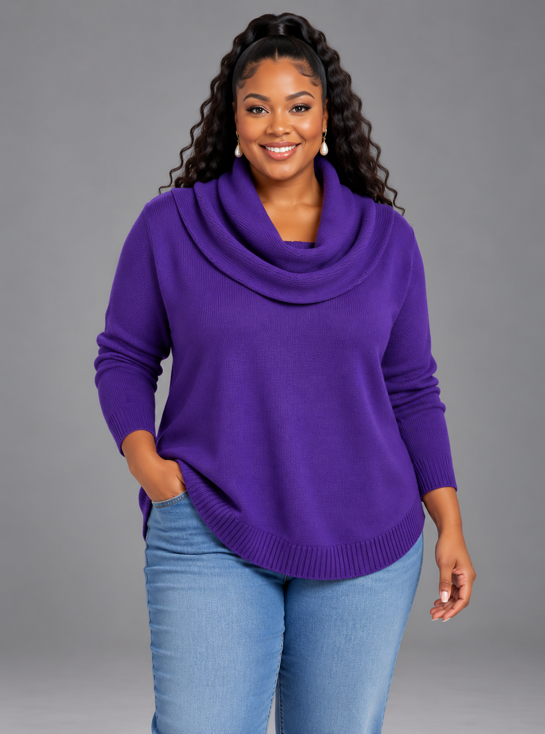 Julia | Draped Collar Sweater