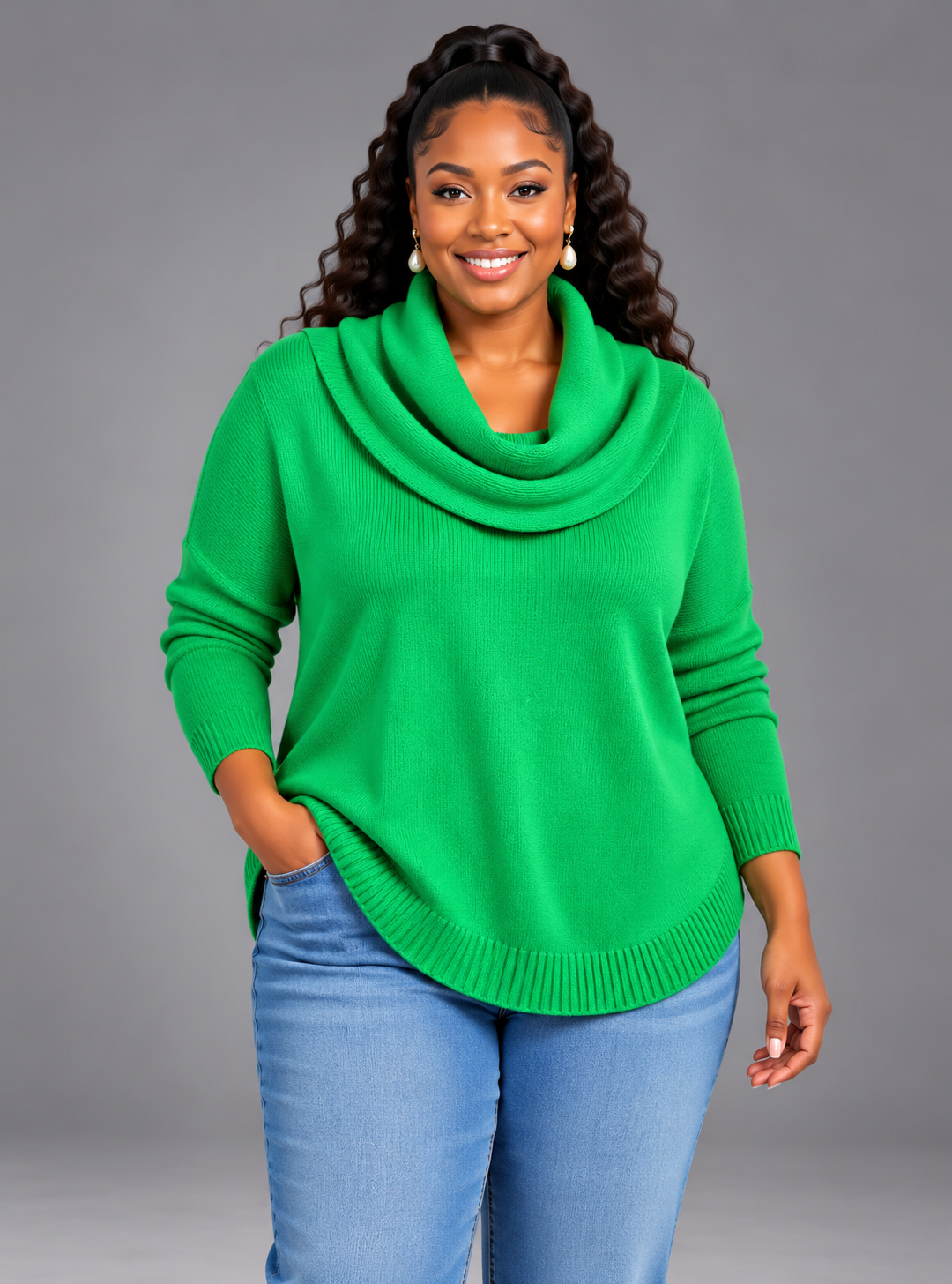 Julia | Draped Collar Sweater