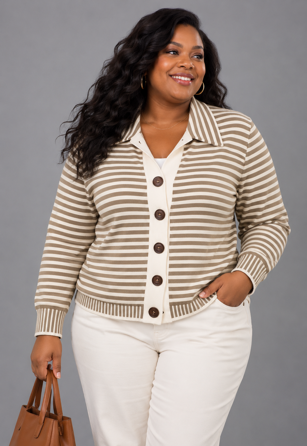 Lesley | The Striped Cardigan