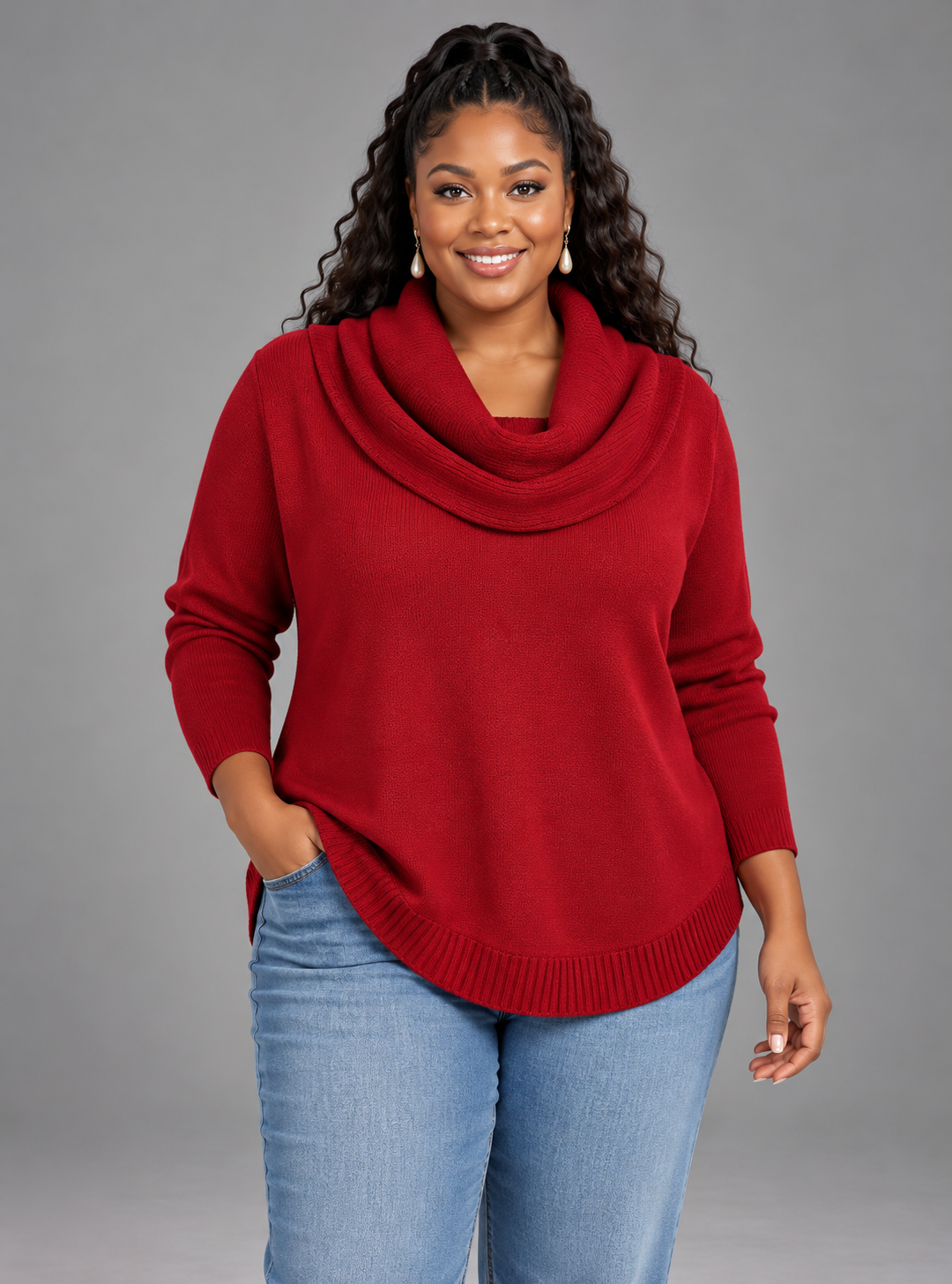 Julia | Draped Collar Sweater