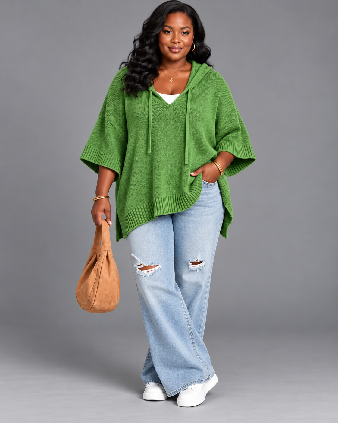Bianca | Cozy Hooded Knit Poncho