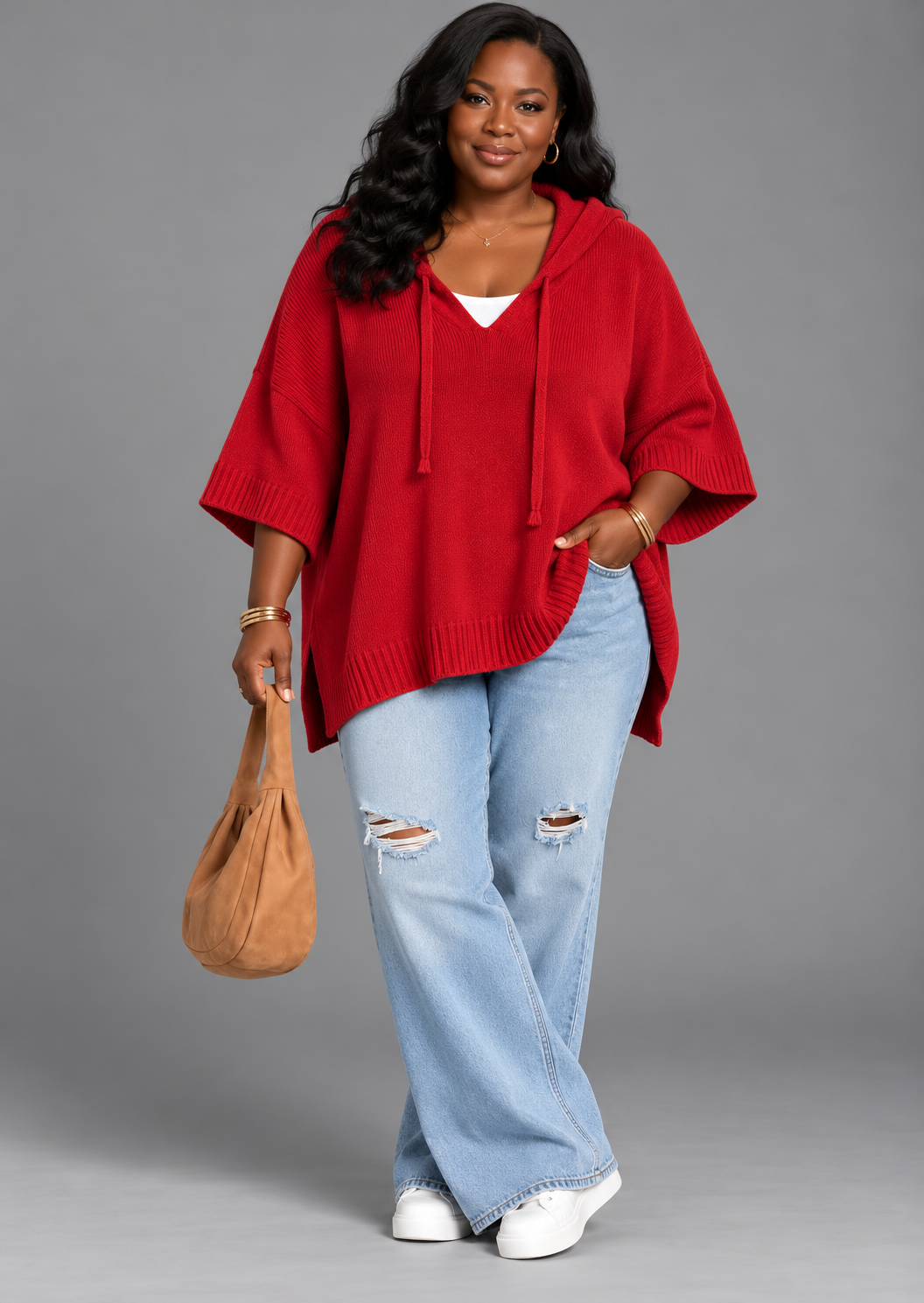 Bianca | Cozy Hooded Knit Poncho