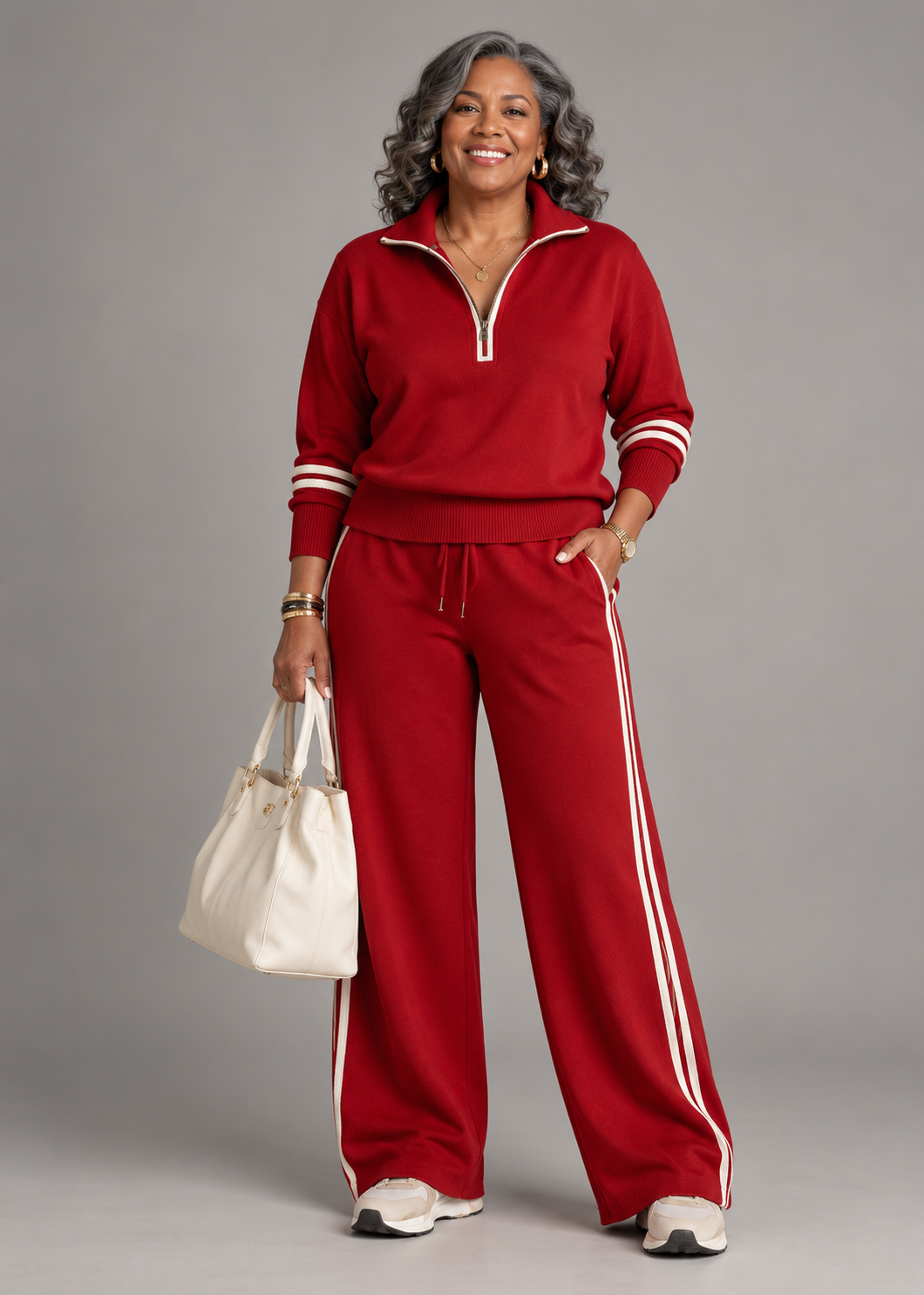 Ensemble Kate™ | Pull Demi-Zip & Pantalon Large