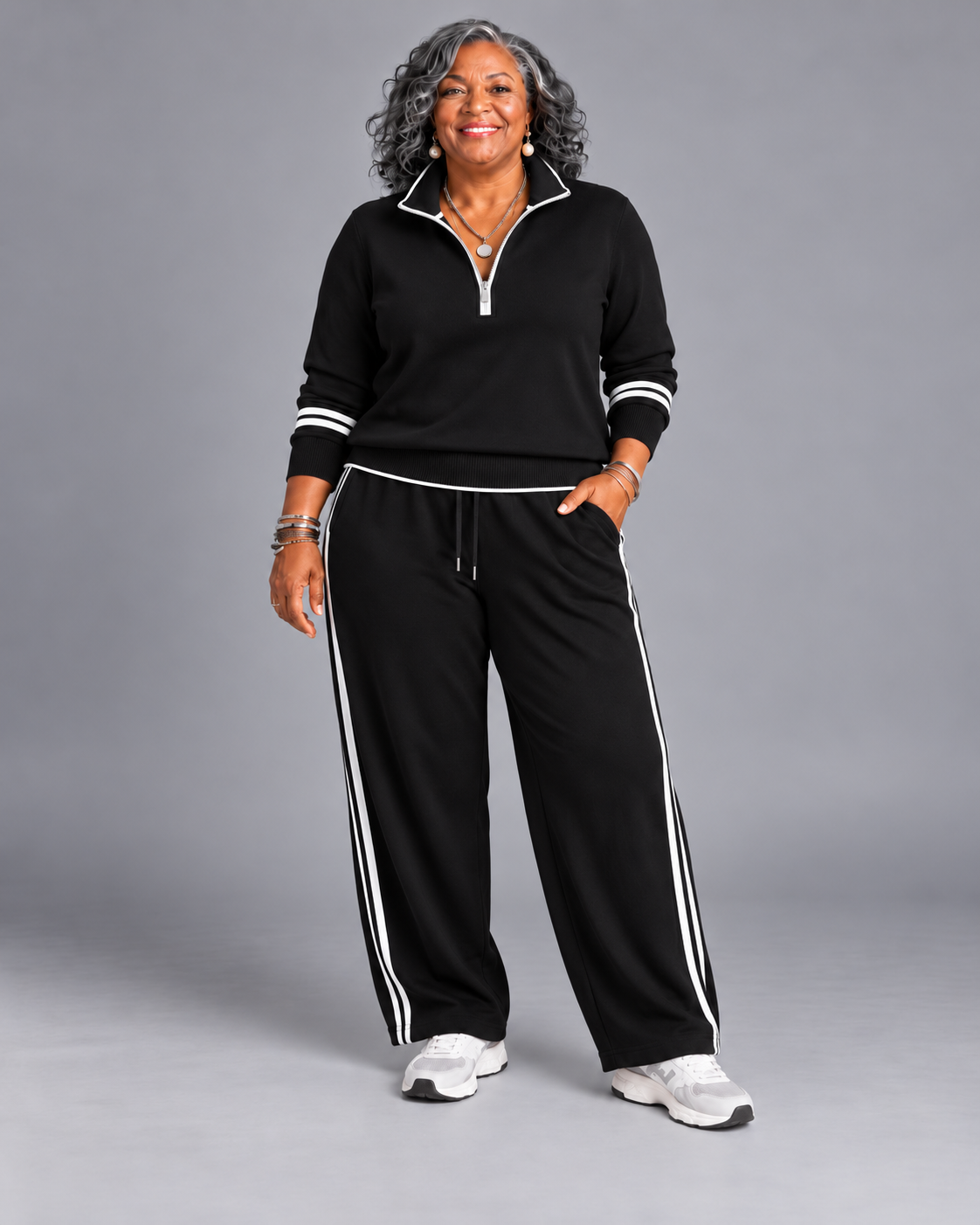 Ensemble Kate™ | Pull Demi-Zip & Pantalon Large