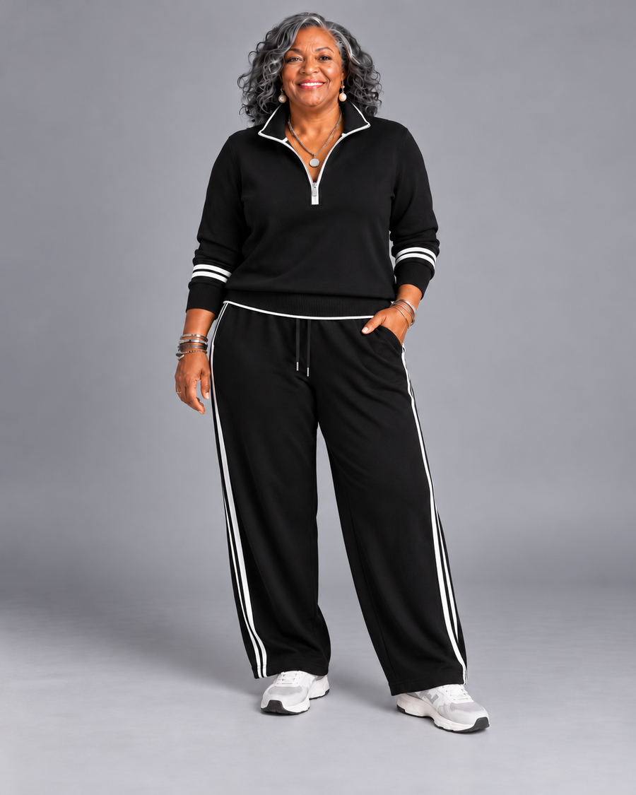 Ensemble Kate™ | Pull Demi-Zip & Pantalon Large