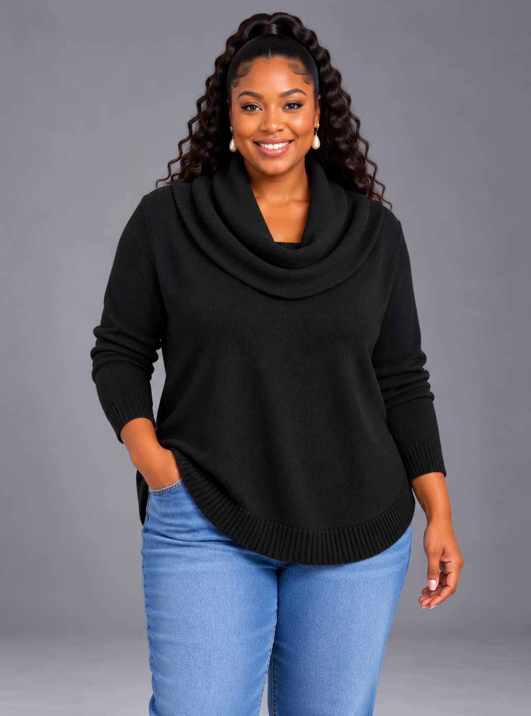 Julia | Draped Collar Sweater