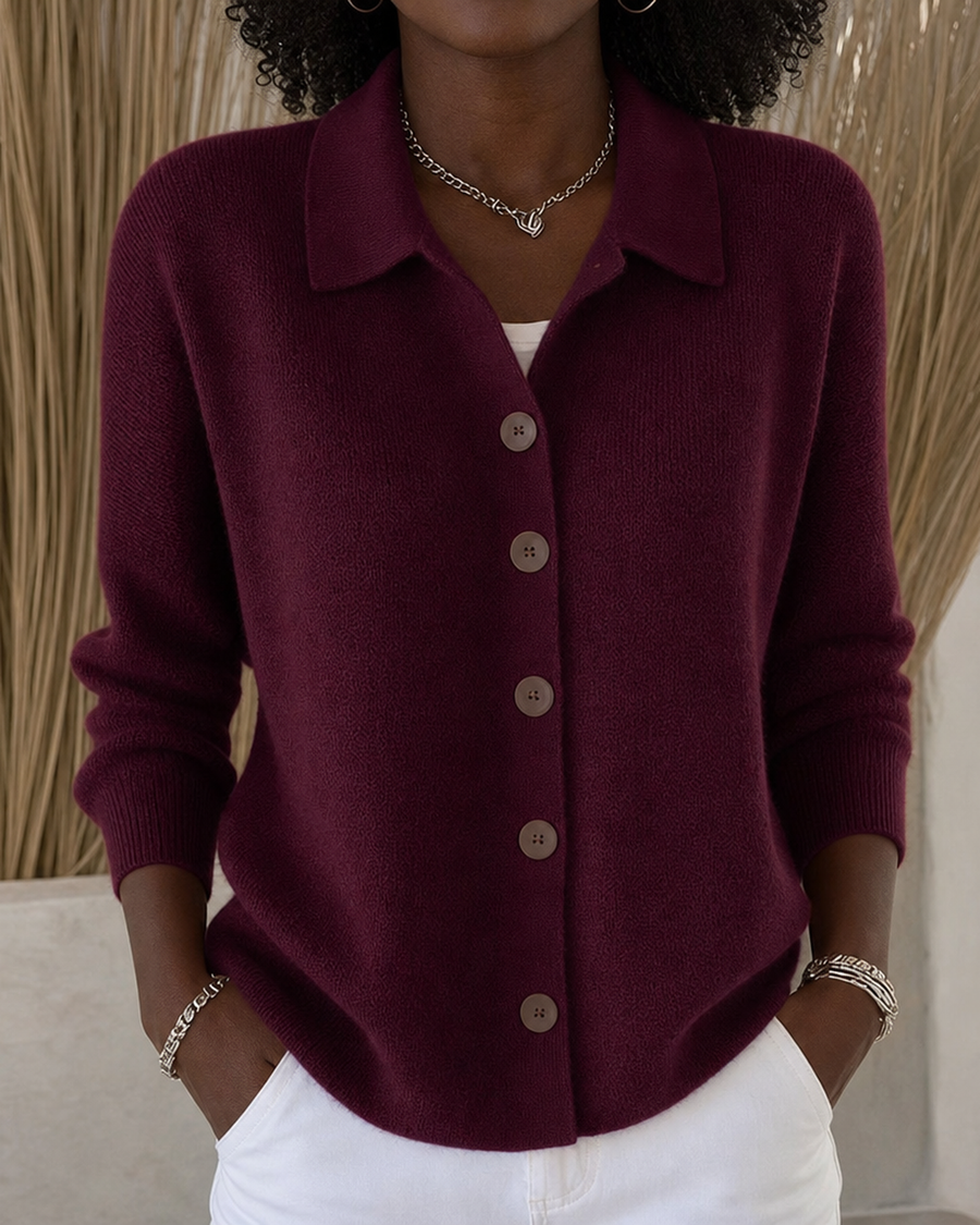 Josephine | Button-front Collared Cardigan