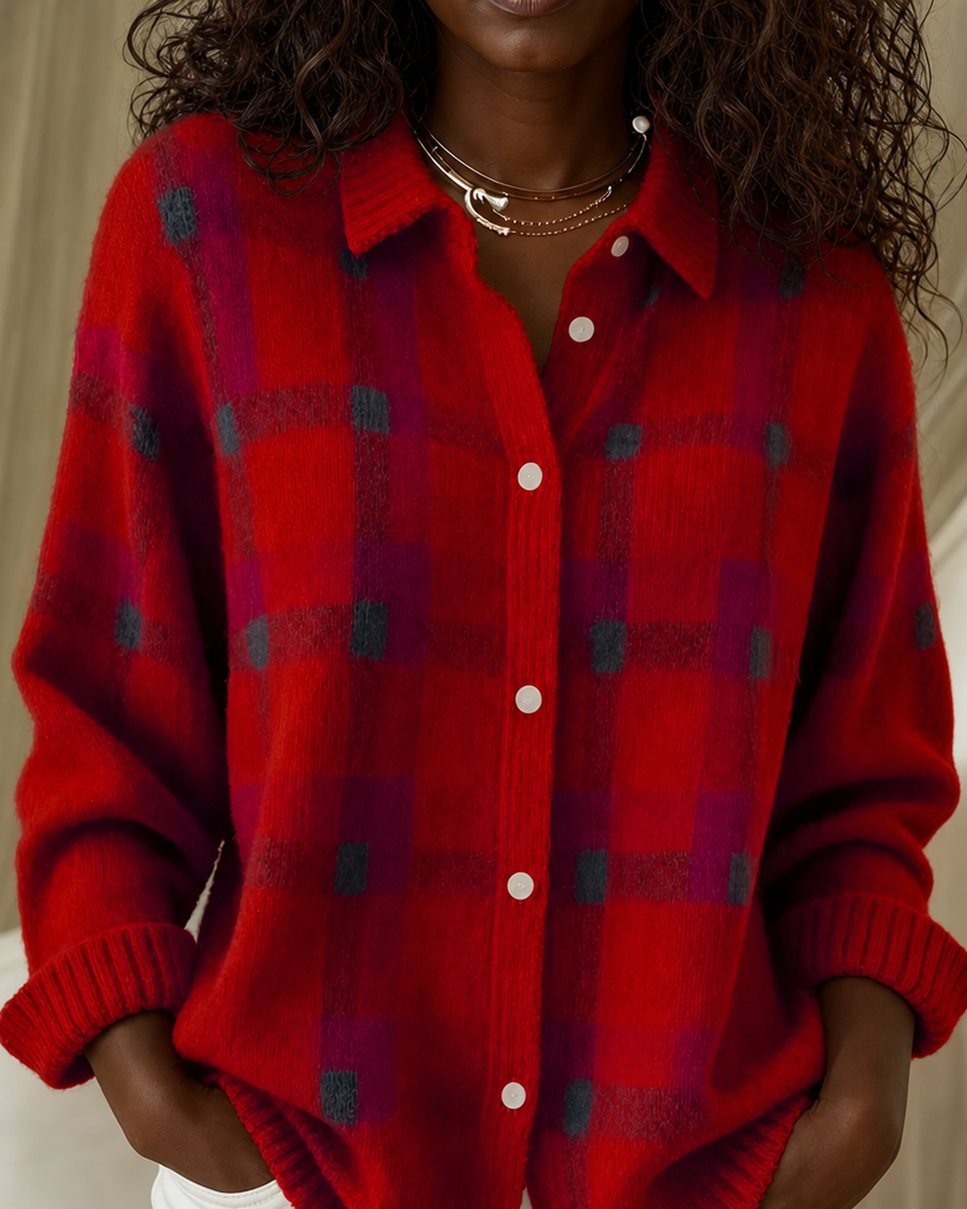 Camille | Textured Knit Button-up Cardigan