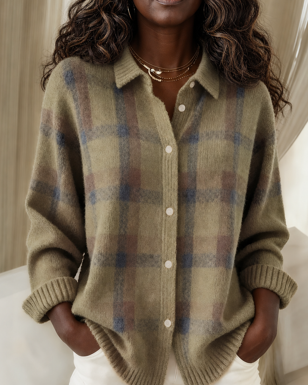 Camille | Textured Knit Button-up Cardigan