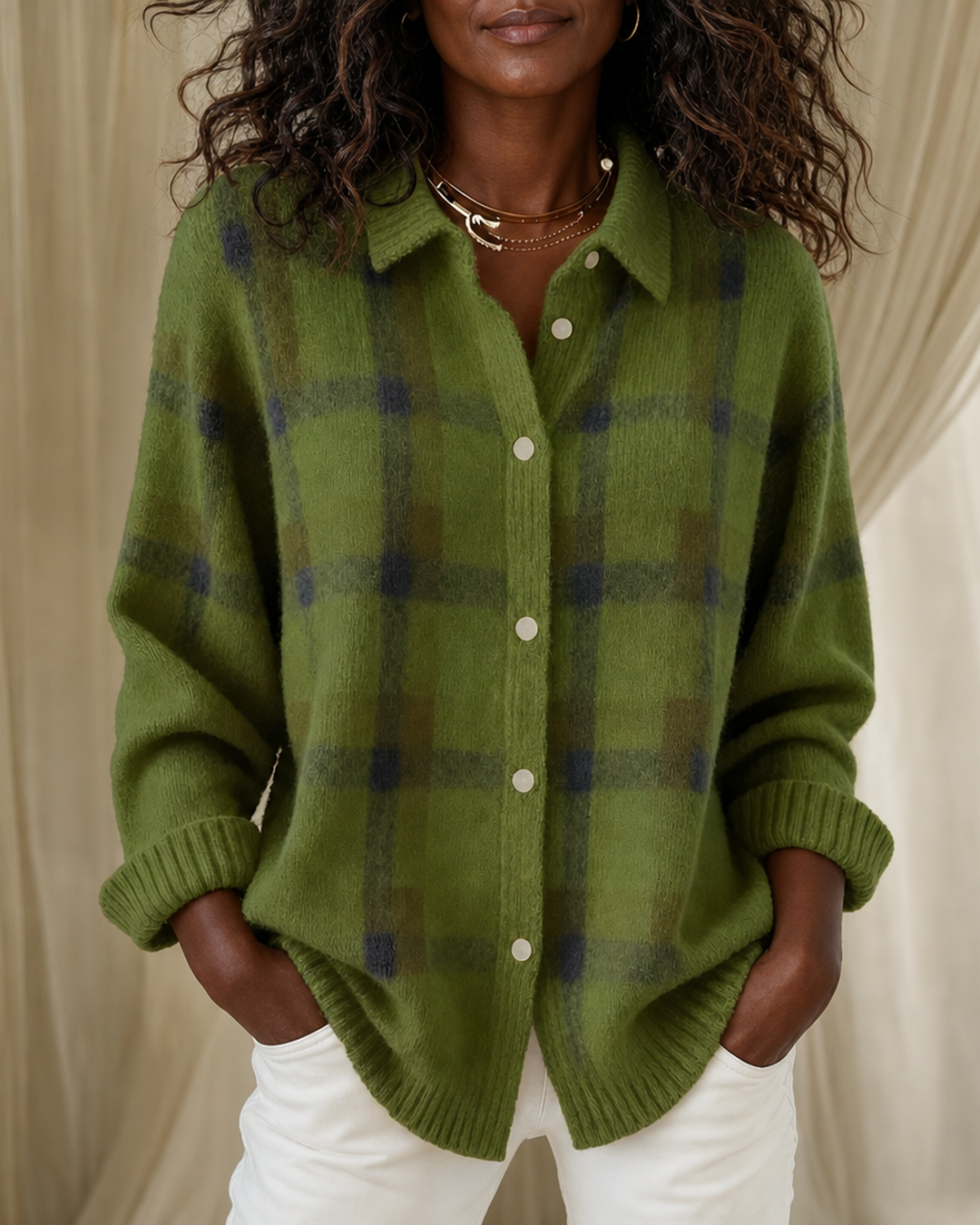 Camille | Textured Knit Button-up Cardigan