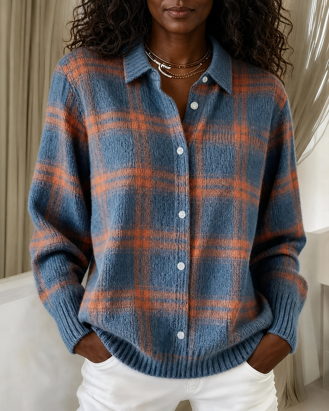 Camille | Textured Knit Button-up Cardigan