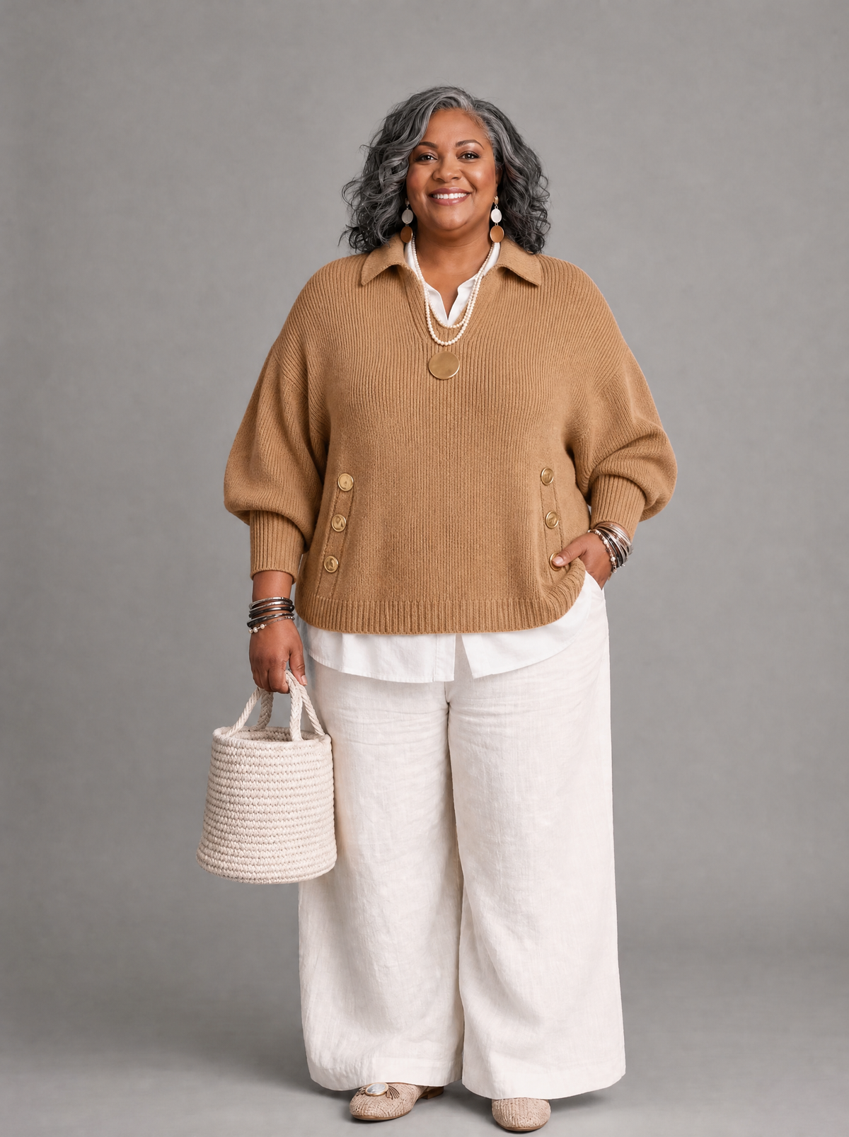 Vynette | V-neck Sweater With Collar