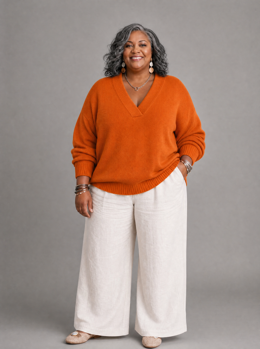 Quilla | Ribbed V-Neck Sweater