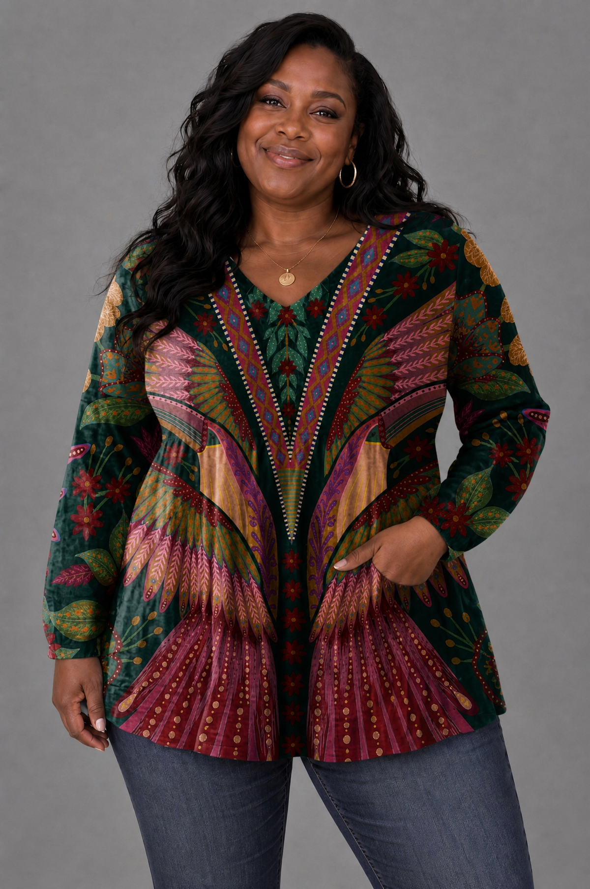 Manon - Long Blouse with V-Neck