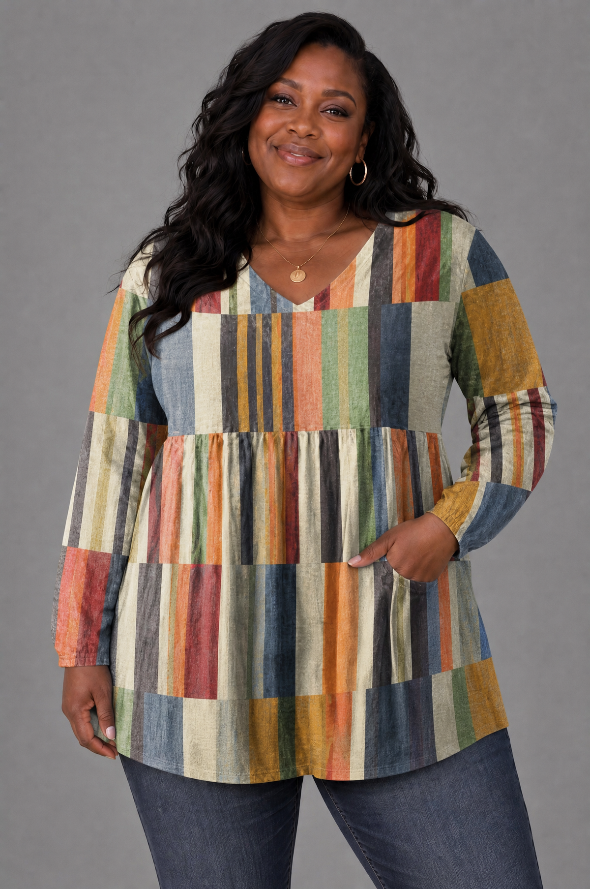Chloe - Long Blouse with V-Neck